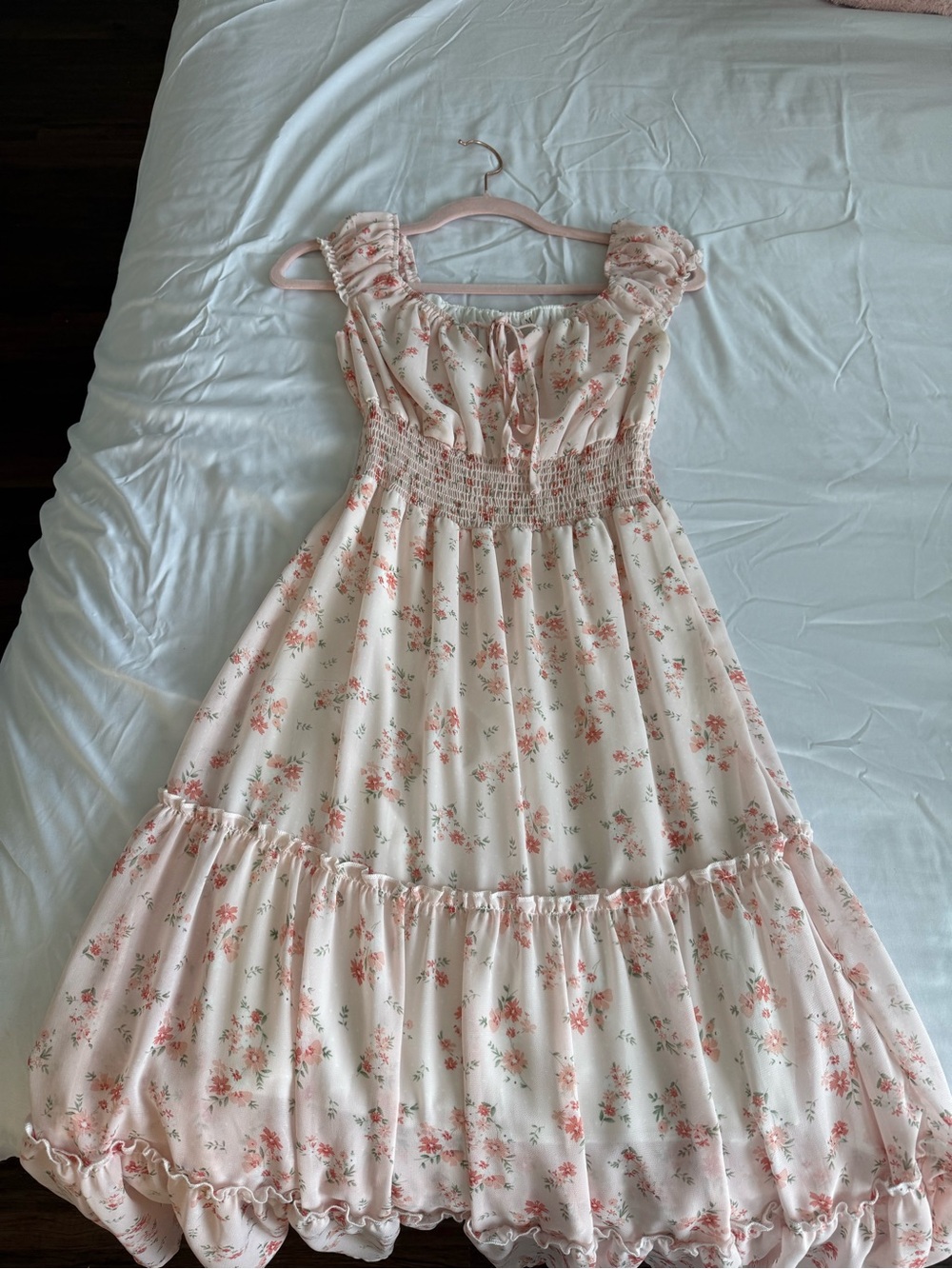 Pink Floral Ruffled Sundress